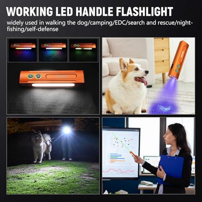 Wurkkos HD01PRO UV Flashlight with UV & White LED Combo, 1200 Lumens, RGB Light, Rechargeable, EDC, Emergency, Pet Urine Detection (Orange) - color: HD01 PRO-Orange-us