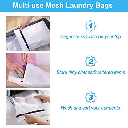GOGOODA Mesh Laundry Bags for Delicates Durable Protective Wash Bags Travel Storage Bags for Intimates Lingerie, 6PCS （3L,3M） - size: 3L,3M