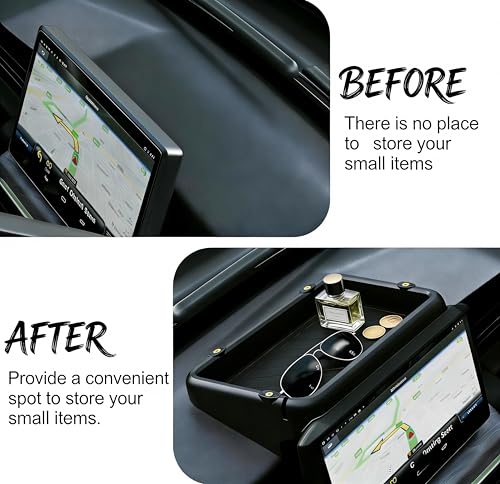 8-Inch Dashboard Behind Screen Storage Box for 2024+ Tacoma – Custom-Fit Dash Storage Box with Anti-Slip Silicone Pad & Hidden Tray, Non-Slip Interior Accessories (Exclusively for 8 Inch Screens)