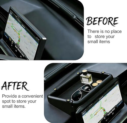 8-Inch Dashboard Behind Screen Storage Box for 2024+ Tacoma – Custom-Fit Dash Storage Box with Anti-Slip Silicone Pad & Hidden Tray, Non-Slip Interior Accessories (Exclusively for 8 Inch Screens)