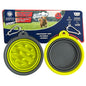American Kennel Club 2-Pack Collapsible Travel Bowls for Dogs – Gray/Green, Portable Food & Water Bowls - color: Gray/Green
