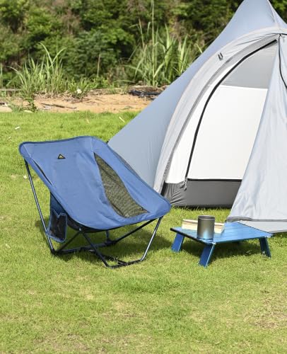 iClimb Ultralight Compact Mini Beach Picnic Folding Alu. Table with Carry Bag, Two Size (Blue - S) - color: Blue, size: Small