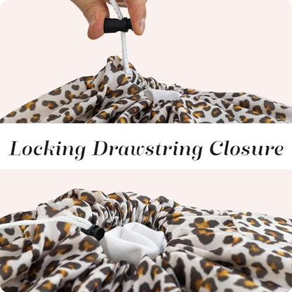 Nylon XL Laundry Bag - Locking Drawstring Closure, Machine Washable, These Large Bags Will Fit a Laundry Basket and Strong Enough to Carry up to Two Loads of Clothes (Leopard | 30" x 40") - color: Leopard, size: 30" x 40"