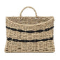 Handmade Seagrass Woven Hanging Basket with Black Cotton Rope - 11.81 x 4.33 x 7.87 Inches - Ideal for Wall Decor & Storage (Half-moon opening) - style: Half-moon opening