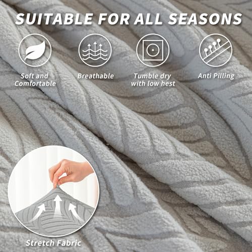 RV Dinette Cushion Covers, 2PCS Leaf RV Couch Cover, Camper Cushion Covers, Camper-rv Sofa Cover for Couch, Bench Seat & Dinette Booth Cushions(Light Grey,[39.4" to 49.2"]×[19.7" to 25.6"]) - color: Leaf/Light Grey/2pcs
