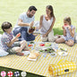 ZAZE Extra Large Picnic Blankets, 80''x80'' Washable Waterproof Foldable Oversized Compact Picnic Mat for Spring Summer Blanket Beach, Camping on Grass (Yellow and White) - color: Yellow and White