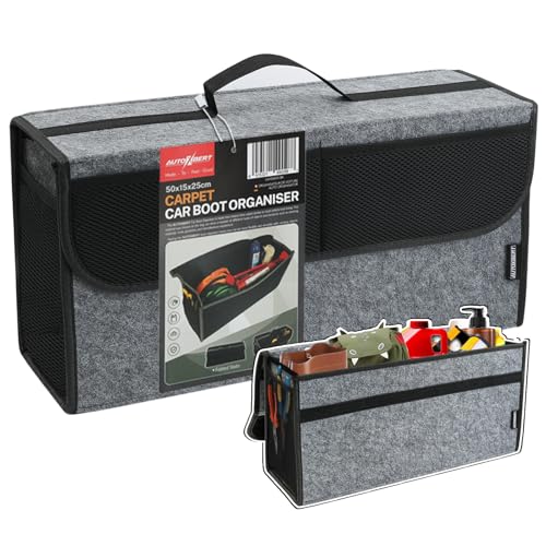 Car Trunk Organizer,Soft Felt Car Bag Organizer 20x6.11x10 inch Folding,for Honda CRV/for Civic/for Accord Ford/for Focus Fusion/for Toyota RAV4/for Jeep SUV/Truck/Sedan(Gray) - color: Gray, size: L