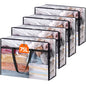 Lifewit 4 Pack Clear Clothes Storage Bags, 75L Plastic Blanket Storage Bag, Vinyl Foldable Moving Bags with Zipper, Closet Organizers and Storage Containers for Bedding, Duvet, Comforter - size: 75L