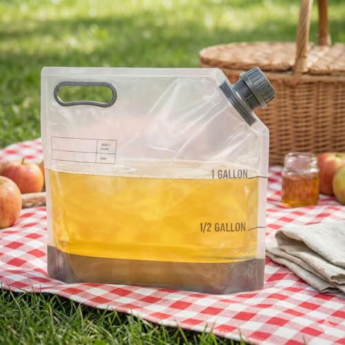 Restaurantware Cater Tek 1 Gallon Water Containers 2 Drink Bags - Collapsible Includes Tamper-Evident Caps Clear Plastic Beverage Bags For Catered Events Camping or Hiking Durable Handle - size: 2 Count, style: 1 Gallon