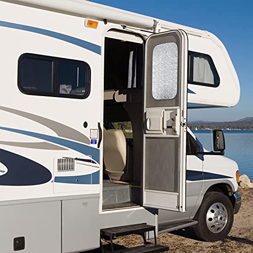 Frienda Rv Window Reflective Insulation Roll 35.8inch*10ft Double Aluminum Foil Heat Bubble Thermal Window Shade Door Cover Blackout for Garage Roof Travel Camper Skylight Shield - size: 35.8inch*10f