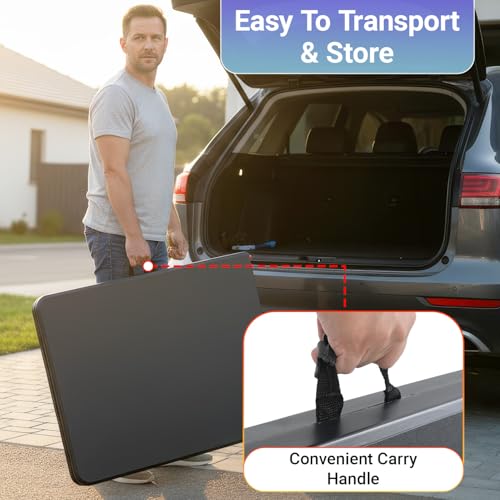FDW 6FT Folding Table, Portable Fold-in-Half Plastic Picnic Party Table with Carrying Handle （Black, 6FT） - color: Black, size: 6 FT 70"x29"