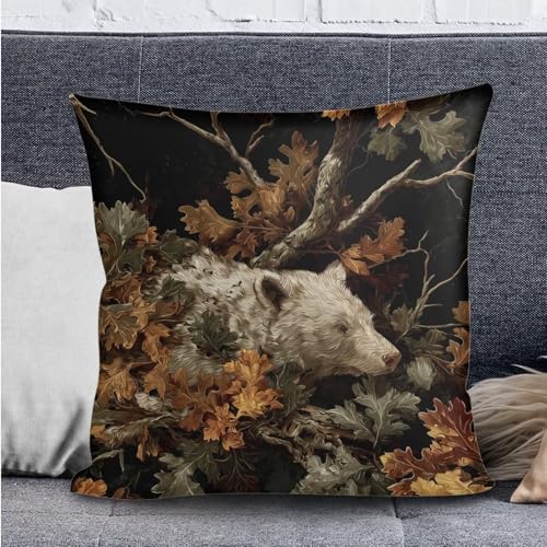 Bear Camo Print RV Dinette Cushion Covers Washable Sofa Furniture Protector Stretch RV Couch Covers Include 1 Backrest Cover 1 Bench Cover and 1 Pillowcase - color: Bear Camo