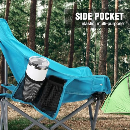 VILLEY Camping Chair, Folding Outdoor Chair with Carry Bag | Lightweight Portable Chair for Hiking, Fishing, Travel, Beach, Sports and Outdoor Activities with Easy Carry Storage Bag
