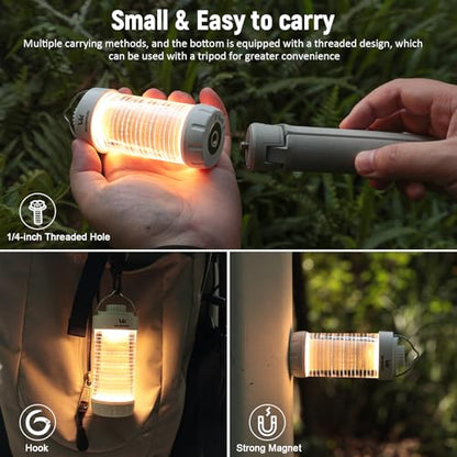 Wurkkos CL01 Camping Lantern Rechargeable, 550LM Waterproof Tent Light with Magnet Base, Up to 300H Runtime,Portable Lantern Flashlight with RGB light,Emergency Camp Light for Hurricane,Hiking,Camping - color: White