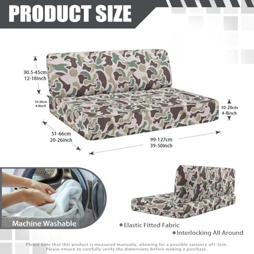 SEANATIVE Camouflage RV Dinette Cushion Covers Stretch Camper Cushion Cover Booth Seats Washable Sofa Furniture Protector Replacement Slipcovers for Travel Trailer Couch - color: Camouflage