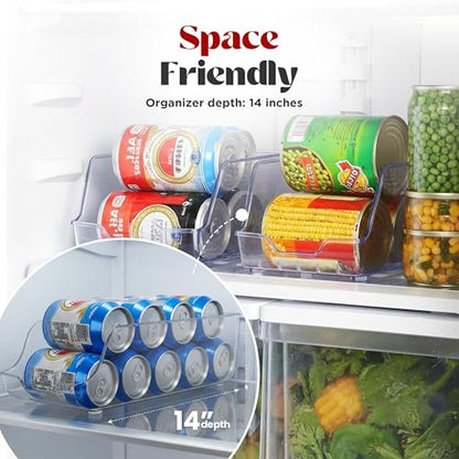 Utopia Kitchen Soda Can Organizer and Dispenser for Refrigerator/Pantry - Durable Can Storage Organizer Fridge & Kitchen Organization - (Clear, Set of 4) - size: Pack of 4