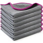 Microfiber Cleaning Cloth Lint Free Glass Cleaner Window Polishing Streak Free Miracle Easy Clean Rag Reusable for Mirror Kitchen Dish Auto Detailing, Grey-Purple - color: Grey-purple