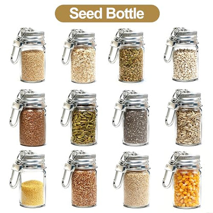 36 Pack 10ml Mini Glass Bottles with Aluminum Lids and Keychains, Tiny Wishing Jars for DIY Crafts, Wedding Favors, Home Decoration & Travel Gifts - size: 10ml-36Pcs