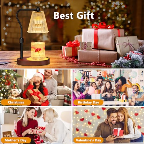 Engpure Candle Warmer Lamp with 7 LED Colors Lamp,Candle Warmer with Timer Dimmer Adjustable Height,Christmas Gift for Women Mom,Birthday Gifts for Women Mom - color: Black with RGB