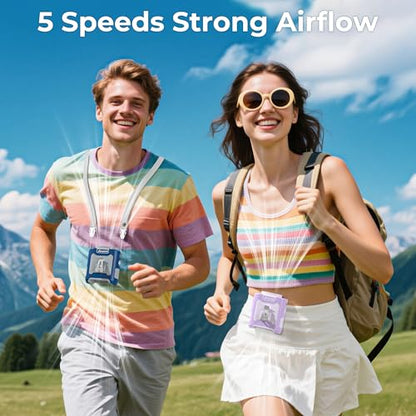 AMACOOL Portable Waist Fan Clip On, Gifts for Men Dad Husband, 10000mAh Rechargeable Wearable Shirt Fan, Powerful Belt Fans, Birthday Gifts for Women Jobsite Travel Camping Essentials 2026 - color: Navy