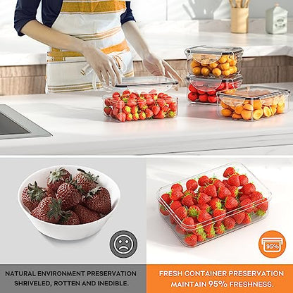 54 PCS Food Storage Containers with Lids Airtight (27 Lids &27 Containers) Leakproof Meal-Prep Kitchen Organization,Reusable Containers for Food Plastic Microwave/Dishwasher Safe with Labels & Pen - color: Transparent-54