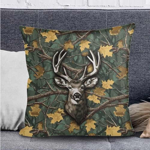 Deer Hunting Camo Pattern 3 PCS RV Dinette Cushion Covers Wear-Resistan Camper Seat Covers Dinette Booth Camper Cushion Pillow Cover Sofa Slipover for Travel Trailer Couch - color: Deer Hunting Camo