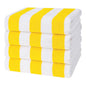 Cotton Paradise, Cabana Stripe Beach Towels 4 Packed, 30x60 inches Extra Large Pool Towels, Soft Absorbent Quick Dry, Yellow - color: Yellow