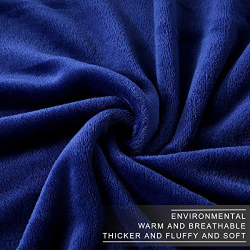 Polar Fleece Throw Blankets Travel Size for The Bed Extra Soft Brush Fabric Super Warm Sofa Throw Blanket 50" x 61"(Royal Blue Travel) - color: Royal Blue, size: Travel (50-Inch-by-61-Inch)
