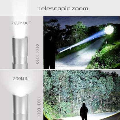 Rechargeable Flashlight Camping Lantern,Dual Light Source 800LM Brightness 2000mAh rechargeable Flashlights, Adjustable Tent light with Softlight Cover for Camping, Home Use, Car, Hiking Adventures