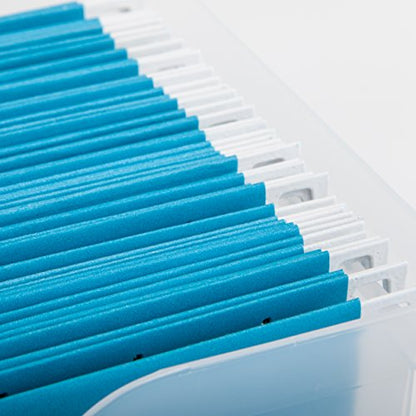 IRIS USA Medium Portable Desktop File Box with Open Lid, 6 Pack, Side Handles, Hanging File Folders, Tabs & Inserts, Letter Size, Magazines, Newspapers, Mail, Books, Notebooks, Clear - size: 6 - Pack, style: Open Top Bin (M - Clear)
