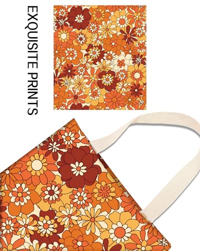 Car Trash Can, Durable Hanging Car Trash Garbage Bag, Cute Automotive Garbage Cans Organizer, Boho Orange Flowers - color: Boho Orange Flowers