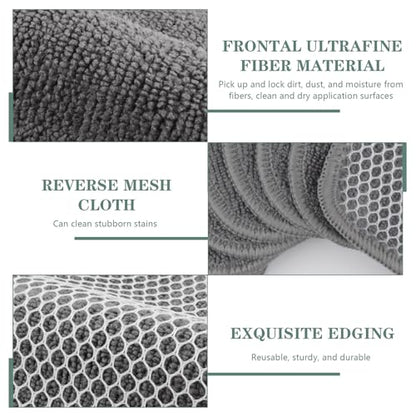 SINLAND Microfiber Dish Cloth for Washing Dishes Dish Washing Rags Best Kitchen Washcloth Cleaning Cloths Wash Cloths with Poly Scour Side 7.87Inchx7.87Inch 10 Pack Grey - color: Grey, size: 7.87inchx7.87inch 10pack