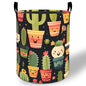 Cactus Laundry Basket Hamper 19.7"x15.8", Succulent Plant Foldable Waterproof Oxford Clothes Storage Bucket for Room Bathroom Bedroom Nursery Decor, Toy Organizer Bins Gifts for Kids Boys Girls - style: Cactus