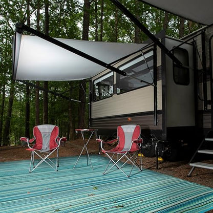 Rugshop Contemporary Stripe Reversible Foldable Waterproof Premium Recycled Plastic Outdoor Rugs for Patio,Backyard,RV,Deck,Picnic,Trailer,Beach,Camping Rug 6' X 9' Blue - size: 6' x 9' (Rectangular)