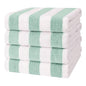 Cotton Paradise, Cabana Stripe Beach Towels 4 Packed, 30x60 inches Extra Large Pool Towels, Soft Absorbent Quick Dry, Mint - color: Mint