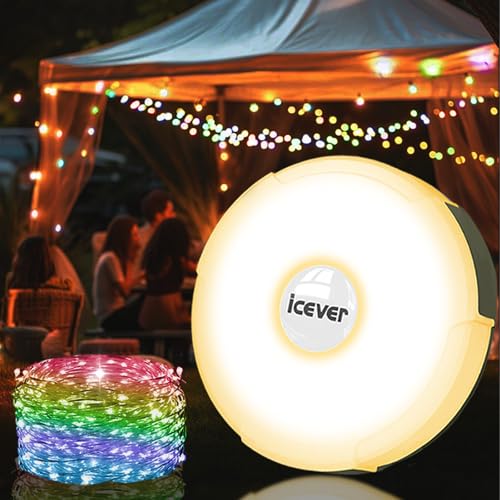Camping String Lights, Rechargeable Waterproof Hanging Lamp Portable LED Light for Outdoor Camping Awning Tent Garden Party Yard Festival Decor (16.4FT 5 Lighting Modes) - color: RGB - 16.4FT