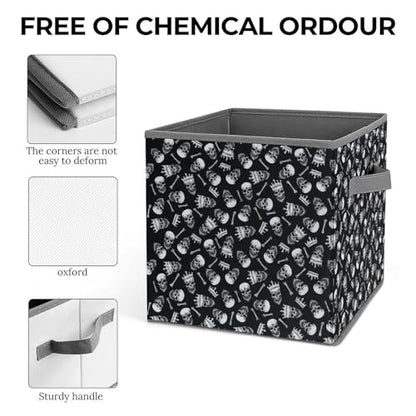 Skull Pattern Foldable Storage Box with Handle Organizer Containers for Home Office Clothes Office Supplies - color: style-6-1