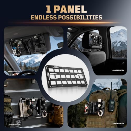 OneTigris Molle Visor Organizer, Fiberglass Rigid MOLLE Panel, Tactical Versatile Car Sun Visor Organizer Interior Accessories Holder for Vehicle, SUV, Trucks