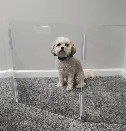Pet Barrier (3-Panel) | Free-Standing Pet Gate | Foldable | Protect Your Indoor Living Spaces, Decorations, and Important Items from Pets | Made in The USA - size: 3-Panel