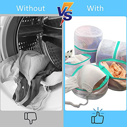 GOGOODA Mesh Laundry Bags for Delicates Durable Protective Wash Bags Travel Storage Bags for Intimates Lingerie, 4PCS (6.5 * 8in) - size: 4 Bra Bags(6.5*8in)