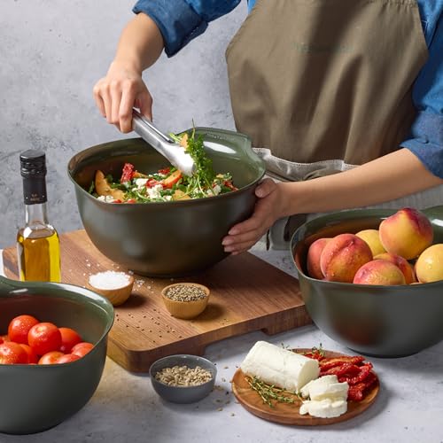 KitchenAid Universal Nesting Plastic Mixing Bowls, Set of 3, 2.5 quart, 3.5 quart, 4.5 quart, Evergreen - color: Evergreen, size: Set of 3