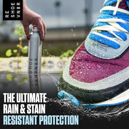 RESHOEVN8R Shoe Protector Spray - Rain and Stain - (6.5oz) - Waterproof Spray for Shoes, Quick-Drying, No Chemicals, Sneakers, Suede, Canvas, Light Leather, White Shoe - Long Lasting Protector