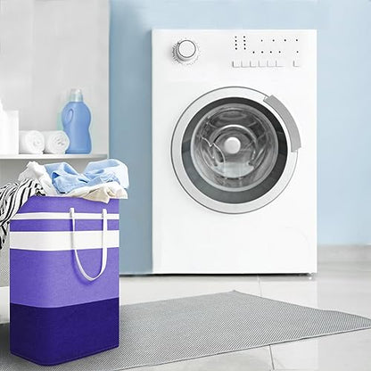 2-Pack Foldable Laundry Basket,Large Laundry Baskets with Handles,Waterproof Laundry Hamper,Collapsible Laundry Hampers for Clothes Organizer 80L (Black&Purple) - color: Black&Purple