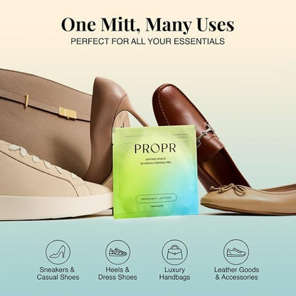 PROPR Premium Double Sided Shoe Cleaning Mitt – Individually Wrapped Travel Shoe Cleaner for Sneakers, Handbags & Leather - style: Refill Pack