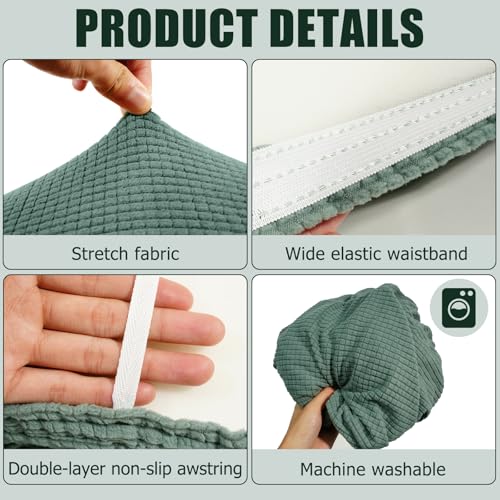 2 Piece RV Couch Covers for Sofa Bed, Stretch Elastic Camper Slipcover for RV Jackknife Sofa Bed, Washable Anti-Slip Furniture Protector, Pet Friendly & Wrinkle Free (Green) - color: Green