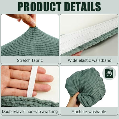 2 Piece RV Couch Covers for Sofa Bed, Stretch Elastic Camper Slipcover for RV Jackknife Sofa Bed, Washable Anti-Slip Furniture Protector, Pet Friendly & Wrinkle Free (Green) - color: Green