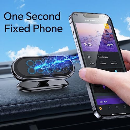 【2-Pack】 Magnetic Phone Holder for car, [ Super Strong Magnet ] [ with 4 Metal Plate ] Cell Phone carmount for iPhone Magnetic [ 360° Rotation ] Universal Dashboard Adhesive Car Magnetic Phone Mount