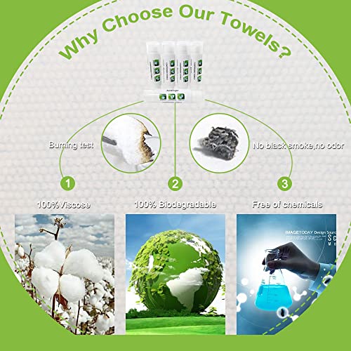 Compressed Towels 50 Pieces with 5 Carrying Cases | Cleaning Wipes Travel Reusable Face Towels Coin Tissues
