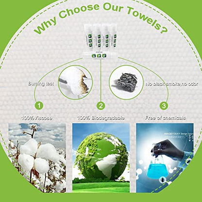 Compressed Towels 50 Pieces with 5 Carrying Cases | Cleaning Wipes Travel Reusable Face Towels Coin Tissues