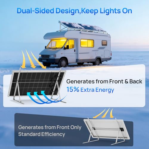 ECO-WORTHY 100 Watt Solar Panel 18 Volt Monocrystalline Solar Panel High Efficiency Module RV Marine Boat Caravan Off Grid - style: 100W N-Type Solar Panel